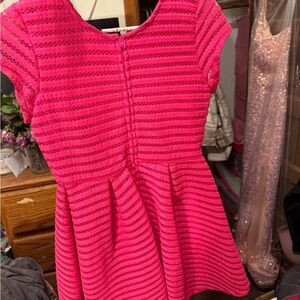 Pink Fit and Flare Maxi Dress with Flutter Sleeves